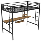 ZNTS Loft Bed with Desk and Shelf , Space Saving Design,Twin 22087504