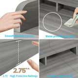 Washer Dryer Countertop, Laundry Wood Shelf Topper with Edge, 54" Width x 27.5" Depth Double Layer W2641P309101