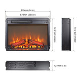 ZNTS 23 inch electric fireplace insert heater with log set & realistic flame, overheating protection W1769P255456