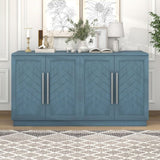 TREXM Sideboard with 4 Doors Large Storage Space Buffet Cabinet with Adjustable Shelves and Silver N715P192557M