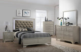 1pc Modern Glam Style Champagne Finish Glam Seven Drawer Dresser Embossed Crocodile Pattern Wooden B011P217892