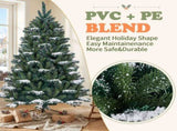 6FT Green Snow-Flocked Palm Tree, 1087 PVCPE Tips, 3-Section Auto-Open Christmas Tree 58877644