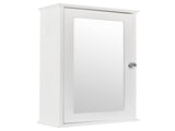 Single Door Mirror Indoor Bathroom Wall Mounted Cabinet Shelf White 90390074