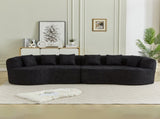 Curved Sectional Sofa, 106.3-inch Oversized Modern Bone-Free Cloud Sofa with 6 Pillows Luxury W3505P355584