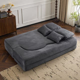 Queen Size Sofa Bed, Chenille Futon Sofa Couch, High-Density Foam Convertible Sleeper Sofa, W1829P280219