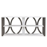 3-Tier Industrial Console Table, 70.87 inch, Narrow Entry Table Long Table with Storage for W2317P230074