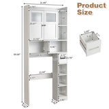 Double-Door Bathroom Cabinet with 2, Adjustable Panels, 1 Drawer and 3 Side Shelves, White 23726819