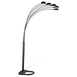 ZNTS Satin Black 5-light Floor Lamp B062P153730