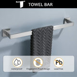 5 Pieces Bathroom Hardware Accessories Set Towel Bar Set Wall Mounted,Stainless Steel W121963547