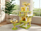 71 inch flower cat tree with large condo removable flower cushion and hammock yellow 83749076