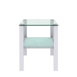 ZNTS Set of 2, Glass two layer tea table, small round table, bedroom corner table, living room side W24191063