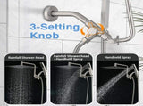 10 Inch Rainfall Shower Head with Handheld Shower Combo with 12 inch Adjustable Extension Arm W1219P506561