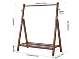Heavy-Duty Solid Wood Freestanding Clothes Rack, A-Shaped Garment Hanger Stand with 81496463