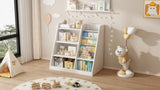 White Wooden Toy Storage Organizer Cabinet Kids Bookshelf Children Bookcase Toddler Baby Sling Book 81471101