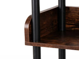 5-Tier Industrial Bookshelf, Open Rustic Brown Bookcase with Metal Frame, Freestanding Display W3101P574173