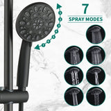 Drill-Free Stainless Steel Slide Bar Combo Rain Showerhead 7-Setting Hand, Dual Shower Head Spa W1219P155534