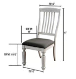 ZNTS Transitional 2pcs Side Chairs Antique White Solid wood Gray Fabric Dining Room Furniture Chair Bold B011P203543