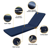 2PCS Set Outdoor Lounge Chair Cushion Replacement Patio Funiture Seat Cushion Chaise Lounge W419103836