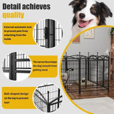 Dog Playpen Indoor 32 inch 8 Panels Metal Dog Pen Pet Dog Fence Outdoor Exercise Pen with Doors, W368P234000