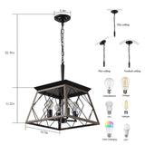 (Same as W1340111202/L1008) Farmhouse Chandelier 4-Light Vintage Antique Chandeliers Light Fixture W1340P206638