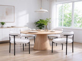White Set of 4 Modern Upholstered Dining Chairs, Round Kitchen Chairs with Curved Backrest & Thick 12815318