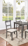 Classic Stylish Gray Natural Finish 5pc Dining Set Kitchen Dinette Wooden Top Table and Chairs B011P149000