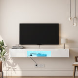 ZNTS Floating TV Stand Wall Mounted with 16 Color LEDs,63" Modern TV Stand,Floating TV Cabinet W132166344