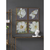 Set of 4 White and Gold Botanical Wall Art Prints, Home Decor for Living Room Dining Room Bedroom W2078127367