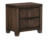 ZNTS Modern-Rustic Design 1pc Wooden Nightstand of Drawers Distressed Espresso Finish Plank Style B01165757