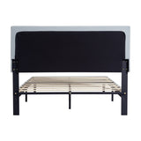 Twin Size Upholstered Platform Bed Frame with Modern Button Tufted Linen Fabric Headboard, No Box W311P195304