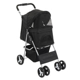 ZNTS 4 Wheels Pet Stroller, Dog Cat Stroller for Small Medium Dogs Cats, Foldable Puppy Stroller with Cup 95759460