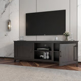 ZNTS TV Stand Storage Media Console Entertainment Center,Tradition Black,with doors 49245546