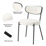 Boucle modern kitchen dining chair Bentwood covered with ash veneer Chair back, metal with black W210132427