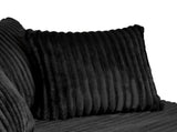 Oversized Round Swivel Accent Chair with Plush Upholstery & Matching Throw Pillows-Black W487P540558