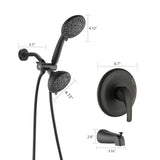 Shower System with Tub Spout Rain Shower Tub Set, High Pressure Dual 2 in 1 Shower Combo Faucet with W121946398