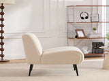 24.4" Wide Modern Upholstered Armless Chair with Black Metal Legs, Velvet Accent Chair for Living W3098P308777
