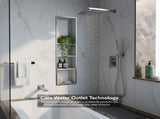 Male NPT Brushed Nickel Shower System, 12 Inch Shower Fixtures Rain Shower Head with Handheld Shower 73680087