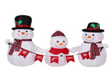 6.2FT Lighted Christmas Inflatable Decoration, Inflatable Snowman Family with Bunting, Funny Blow Up 53962296