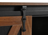 55.5" Farmhouse Kitchen Island with Drop Leaf, Kitchen Storage Island with Barn Door, Power Outlet, 41076363