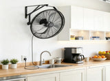 18" Wall Mount Fan, 3-Speed with Adjustable Rotation, Long Airflow Reach, for Industrial & 01595562