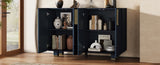 TREXM 54" Retro Buffet Cabinet with Storage, 4-Door Vintage Fluted Sideboard Cabinet with Adjustable N715P289209M