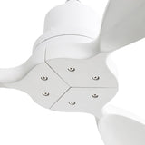 52 Inch Wood Blade Low Profile Ceiling Fan with 6 Speed Remote Control for Patio Living Room W934P147088