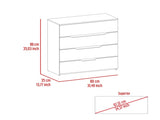 Lynbrook 4-Drawer Dresser Black Wengue and Light Oak B06280069