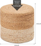 Round Pouf Ottoman Natural Seagrass Pouf Footrest, Foot Stool for Bedroom Living Room Accent 81061069