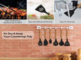 11Pcs Silicone Cooking Utensil Set Heat Resist Wooden Handle Silicone Spatula Ladle Spaghetti Server 04943174