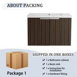30 Inch Bathroom Vanity With Resin Sink,Soft Close Doors,Float Mounting Design W999P204951