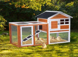 Wooden Rabbit Hutch Outdoor Chicken Coop Indoor Bunny Cage with Run, Guinea Pig House Pet House with 89109545
