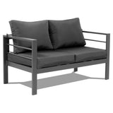 Love seat sofa Coffee table Grey frame dark grey cushion Aluminium frame sofa 21669719