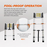 Telescoping Ladder 10.5FT, Telescopic Extension Ladder, Aluminum Alloy Folding Ladder Portable W2660P255607