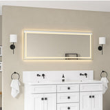72 x 28 Inch LED Bathroom Mirror with Front and Backlight, Wall Mounted Vanity Mirror with Aluminum W2287P310521